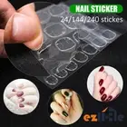 Double Sided Adhesive 24-240PCS Glue Nail Stickers Clear Tape wraps Press on