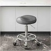 Saddle Stool,Rolling Swivel Height Adjustable with Wheels,Ergonomic Stool Chair for Salon Spa Tattoo Office Home Kitchen(C)