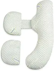 Oternal Pregnancy Pillow for Pregnant Women, Soft Pregnancy Body Pillow,Support for Back, HIPS, Legs, Maternity Pillow with Detachable and Adjustable Pillow Cover (Green)