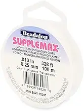 Beadalon SuppleMax Illusion Beading Cord, 0.25 mm / 0.010 in, Clear Monofilament, 100 m / 328 ft