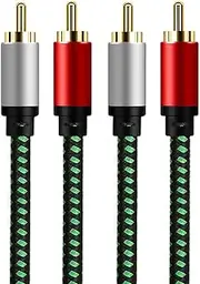 OUGCYG 2RCA to 2RCA Cable 3m, Gold-Plated 2 RCA Male to 2 RCA Male Stereo Audio Cable for Home Theater, HDTV, Gaming Consoles, Hi-Fi Systems