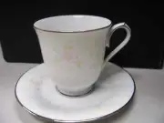 Footed Tea Cup & Dinner Plate and 3 Saucers- Temptation by NORITAKE
