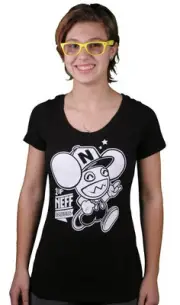 Neff x Deadmau5 Black or Turquoise 1 UP Short Sleeve Juniors women's T-Shirt