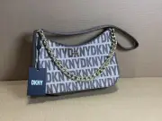 DKNY Ash Demi Shoulder Bag, Truffle/Logo Small Women’s Bag W/chain Strap