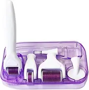 Derma roller DRS 6 in 1Cosmetic Needling Instrument Titanium Micro Needles Perfect Face Care Beauty Massage Tool Microneedle Kits For Multiple Skin Care Treatment with 5 Replaceable Roller Head,Der.