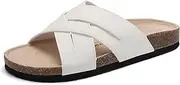 [ARRIGO BELLO] Sandals for Women Comfortable Leather Sliders Fashion Non Slip Slippers Arch Support Summer Outdoor Mules Size 6-11