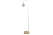 Slim Floor Lamp ES White Hook with blonde wood