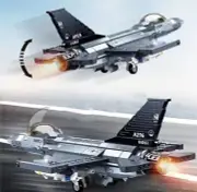 Military Air Force Fighter Jet Building Blocks With Figure And Decals 521 Pieces