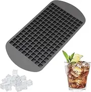 LEISURE CLUB Ice Cube Tray, Silicone, Mini Square, Ice Mold, Ice Maker, Makes Ice for Tea and Liquor, 160 Pieces, Easy to Remove (Black)