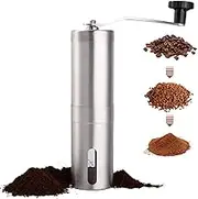 Cozioz Manual Coffee Bean Grinder Stainless Steel Hand Coffee Mill with Ceramic Burr for Aeropress, Drip Coffee, Espresso Brew