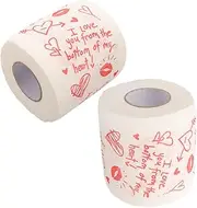 OATIPHO 2pcs Valentine Day Decorative Tissue Paper Roll for Bathroom Decor Soft Toilet Paper for Special Occasions Unique Prints for Weddings and Anniversaries Present for Loved Ones