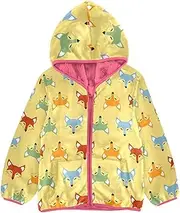 [Caihoyu] Girls Sherpa Jacket With Hood Fleece Zip Up Jacket Children Coats For Toddler Boys