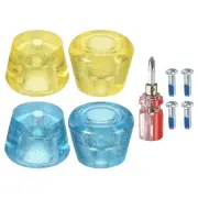 Roller Skate Toe Stops with Screwdriver Brake Stoppers Block, Clear Blue Yellow