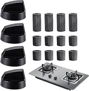 Stove Top Control Knobs | 4X Kitchen Burner Replace | Stove Button, Thermostat Stove Knob, Marked for Kitchen Cookers, Home, Restaurant Kitchens