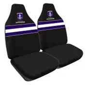 84722 FREMANTLE DOCKERS AFL LOGO SET OF 2 FRONT CAR SEAT COVERS SIZE 60