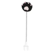 Cat Teaser Wand, Metal Wire Spring Cat Toy Plush Teaser Interactive Toy Closed Cat Exercise Exercise and Game (Black) Mice and Animal Toys