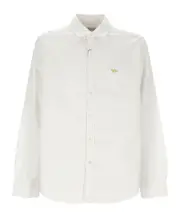 Button-down long-sleeved shirt L White