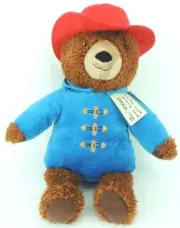 Paddington Bear Kohls Cares Brown Fuzzy Fur Blue Jacket Red Hat 14" Plush NWT