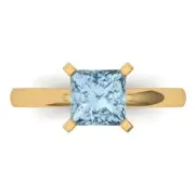 1.5 ct Princess Cut Gemstone Solitaire Ring Yellow Gold, Anniversary Gift