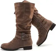 [Luoika] Women's Wide Width Ankle Booties - Classic Low Flat Heel Side Zipper Comfortable Boots.