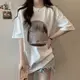 雅麗安娜 短袖上衣 T恤 上衣S-3XL韓系寬鬆夏季中長款女孩印花短袖T恤MB047-23292.