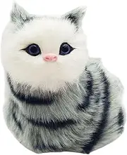 kowaku Electric Plush Toy Cat Electronic Interactive Cat Toy Sitting Meowing Tail Wagging