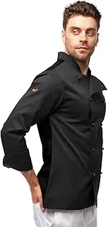 strongAnt Kochjacke Herren mit dryMesh + Air Rücken und Ärmel – Moderne Kochuniform Langarm INKL. Kugelknöpfen