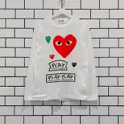 COMME DES GARCONS CDG PLAY RED MULTI HEART LOGO LS TEE AZ-T284-051-1