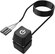 Sarini Computer Power Switch, PC Power Switch, External 1.65 m LED Light Replacement for PC Box Switch, Easy Installation and Control