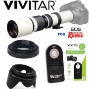 PRO WHITE LINE 500MM TELE ZOOM LENS + REMOTE + FOR CANON EOS T5 T6 T7 40D T3 XS
