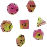 Kisangel 7PCS Luminous Two Color Multi Sided Dice for Board Games and Role Playing Unique Irregular Design for Parties and Gatherings Lightweight and Portable Game Accessories