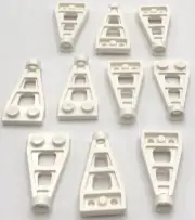 Lego 10 New White Plates Modified 1 x 2 w/ Long Stud Holders Space Wings