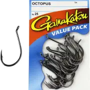 Gamakatsu Octopus Black Fishing Hooks 25 Pack Sizes 14 to 10/0