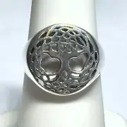 Tree of Life Plain silver 925 Sterling Silver Ring Jewelry s.5.5 JY3472