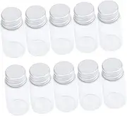 Baluue 20pcs Clear Bottles with Caps - 10ml Empty Tube Glass Bottle Jars Shot Bottles for Arts & Crafts, Projects, DIY Decoration