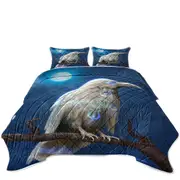 Apollos Cool White Crow Coverlet