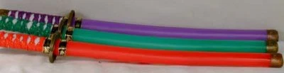 2 COLORED plastic NINJA SWORDS play boys toy sword new kids novelty ninja items
