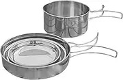 Oshhni 8x Portable Cooking Mess Kit Stainless Steel Cookware Set Cookware Pots and Pans Cooking Set for Picnic Frying Outdoor Dining
