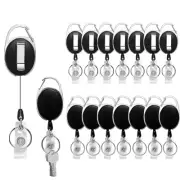 15 Pack Retractable Badge Holder with Carabiner Reel Clip, Retractable Keycha...