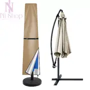 Sunshade Umbrella Parasol Cover With Pole & Zipper Oxford Cloth Outdoor Garden