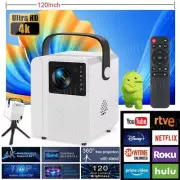 Smart Projector 5G 4K HD LED WiFi Bluetooth HDMI USB Android Office Home Theater