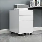 Metal 3 Drawer File Cabinet Office Storage Cabinet with Lock for Convenient Data Organization