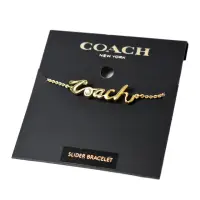 在飛比找momo購物網優惠-【COACH】晶鑽草寫COACH可調式手鍊-金色