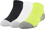 [Under Armour] Boy`s 3-Pack HeatGear Low-Cut Cushioned Socks