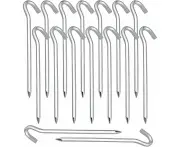 20Pcs-Tent Pegs - Aluminum Tent Stakes Pegs With Hook - 7'' Hexagon Rod Stakes Nail Spike Garden Stakes Camping Pegs For Pitching Camping Tent, Canopies