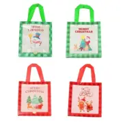 Merry Christmas Bag with Handle Foldable Cookie Biscuit Wrapping Bags