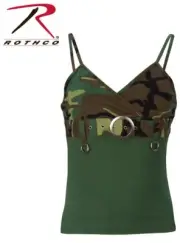 Women's Woodland Camo Tank Top Spaghetti Straps With Buckle 8068 Rothco