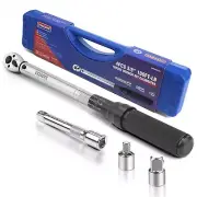 3/8-Inch Drive Click Torque Wrench 4 Pcs Set, Torque Wrench 3/8 Drive 10~100F...