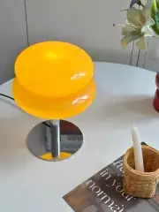 Mushroom Lamp 70s Minimalist Mushroom Orange Lamp Table Lamp Vintage Modern