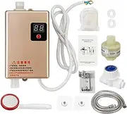 LIUHD 220V 3000W Electric Instant Water Heater, Black, Modern Style, Wall Mount, High Efficiency, Smart Mini Water Heater for Home Kitchen Bathroom